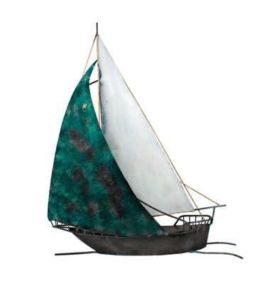 Deko Schiff Boot Metall Segelboot Segelschiff Maritim Skulptur Segelyacht Figur