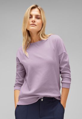 Street One Shirt mit Streifenstruktur in Soft Pure Lilac