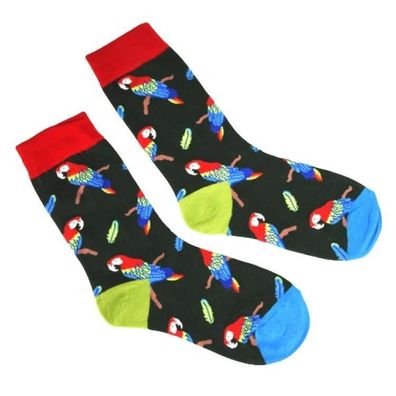Socken mit Tiermuster 'Papagei' Gr. 36-39, 1 Paar 1 St