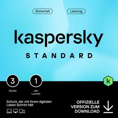 Kaspersky Standard Anti-Virus 2023 | 3 Devices | 1-2 Jahre | Code per email