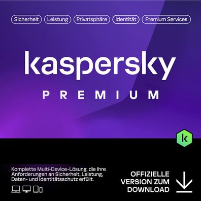Kaspersky Premium Total Security 2023 | 3 | VPN | Passwort Manager |Safe Kids