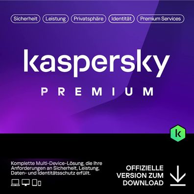 Kaspersky Premium Total Security 2024 | 1-PC | VPN | Passwort Manager |Safe Kids