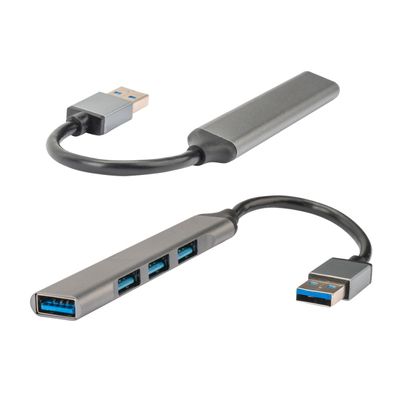 4smarts 4in1 Hub USB-A > 3x USB-A 2.0, 1x USB-A 3.0, spacegrau