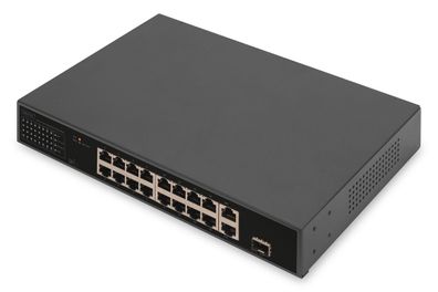 Digitus 16 Port FE PoE Switch , 2 GE Uplinks (RJ45 / SFP)