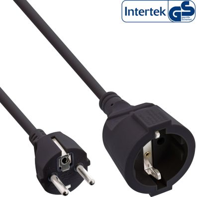 InLine® Strom-Verlängerung Schutzkontakt Stecker / Buchse, schwarz, 20m