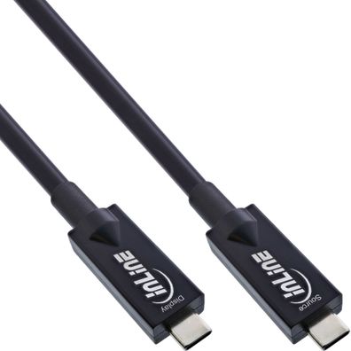 InLine® USB 3.2 Gen.2 AOC Kabel, USB Typ-C Stecker/ Stecker, schwarz, 3m