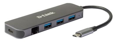D-Link DUB-2334 5-in-1 USB-C Hub mit Gigabit Ethernet/ Power