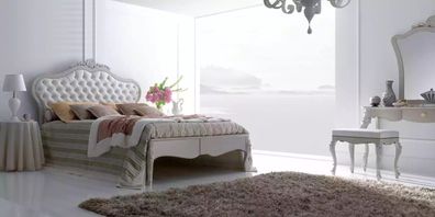 Bett Möbel Design Luxus Doppel Klassische Luxus Schlaf Zimmer Holz Neu