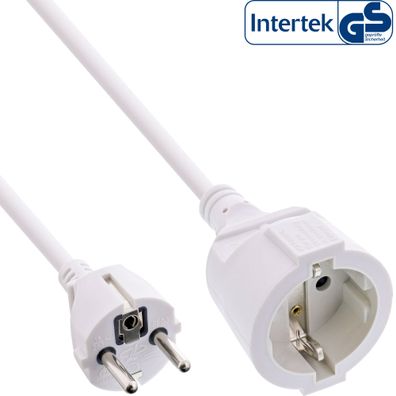 InLine® Strom-Verlängerung Schutzkontakt Stecker / Buchse, weiß, 15m