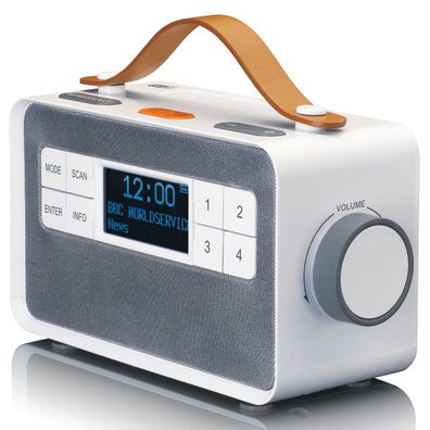 Lenco PDR-065WH Tragbares DAB + / FM-Radio (Weiß)