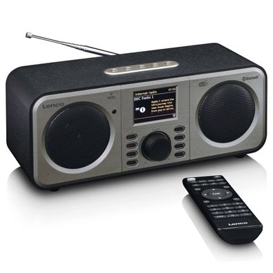 Lenco DIR-141BK Stereo internet Radio mit DAB + , FM (Schwarz)