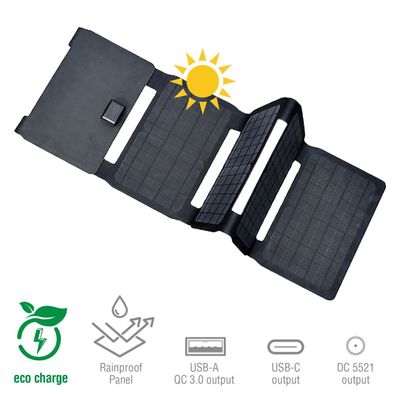 4smarts Foldable Solar Panel 40W 1xUSB-A 1xUSB-C 1xDC, schwarz
