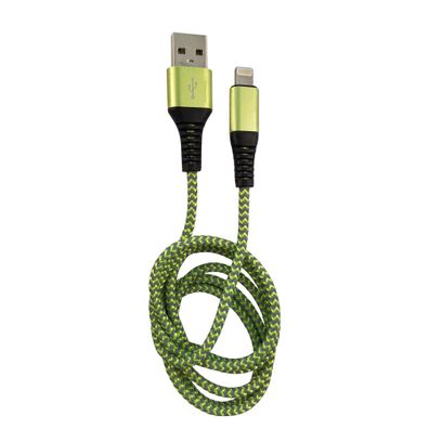 LC-Power LC-C-USB-Lightning-1M-7 (MFI) USB A zu Lightning Kabel, grün/ grau, 1m