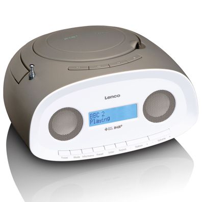 Lenco SCD-69TP DAB Radio Boombox CD Player, Taupe