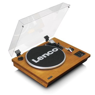 Lenco LS-55WA Plattenspieler + BT, USB, MP3, Lautsprecher, Holz