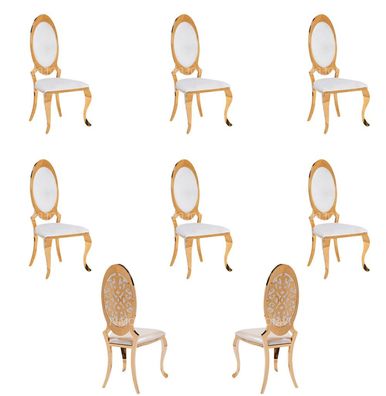 Stuhl 6x Gruppe Sessel Stühle Set Luxus Textil Neu Esszimmer