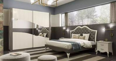 Design Betten Schlafzimmer Bett 2x Nachttische Modern Luxus Möbel 3tlg