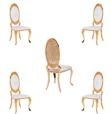 Gruppe Stühle Garnitur Textil Stoff Holz Gepolsterte Esszimmer 4x Stühle