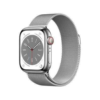Apple Watch 8 Cell 41mm Silver Steel Milanese Loop Silver