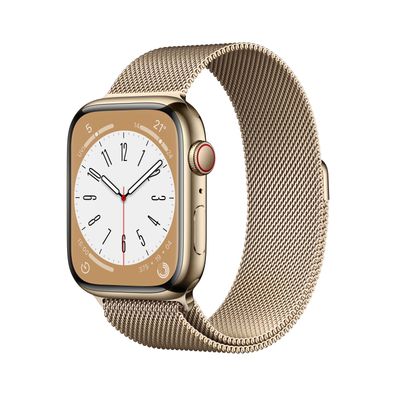 Apple Watch 8 Cell 45mm Gold Steel Milanese Loop Gold
