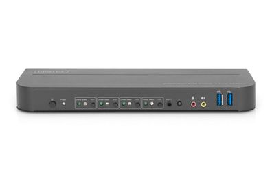 Digitus KVM-Switch, 4-Port, 4K60Hz, 4 x DP in, 1 x DP/ HDMI