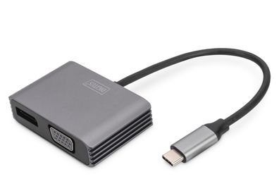 Digitus USB Type-C™ 4K 2in1 DisplayPort + VGA Grafik-Adapter