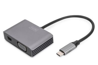 Digitus USB-C™ 4K 2in1 Mini DisplayPort + VGA Grafik-Adapter
