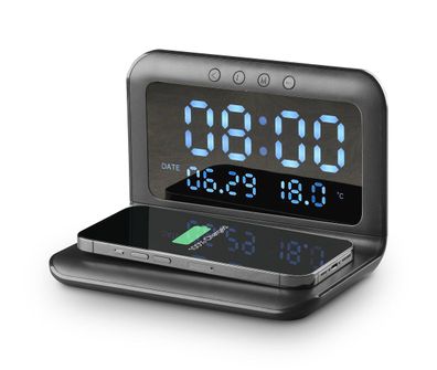 Cellularline Wireless Charging Alarm Clock black