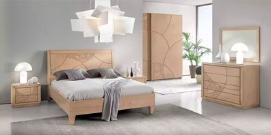 Luxus Schlafzimmer Set 6tlg. Bett 2x Nachttisch Kommode Moderne Design