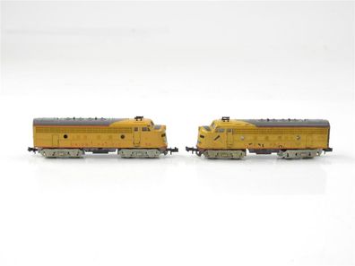 Minitrix N 2961 US Diesellok + Beiwagen Union Pacific BR EMD F7 510 gelb E568