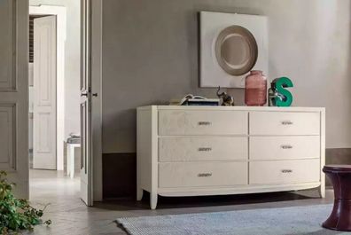 Kommode Wohnzimmer Design Sideboard Stil Modern neu Luxus Weiß