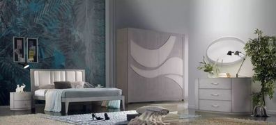 Schlafzimmer Bett 2x Nachttische Kleiderschrank Kommode Luxus Set 5 tlg.