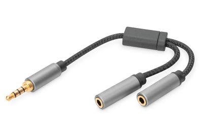 Digitus Audio Headset Adapter, 3,5 mm Klinke/2x 3,5 mm Buchse