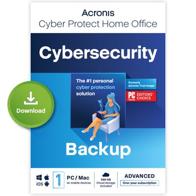Acronis Cyber Protect Home Office 2023 - Advanced - 1 Computer + 500 GB Cloud St