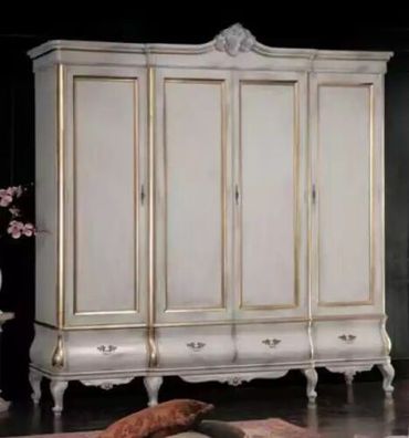 Weißer Luxus Kleiderschrank Massivholz Möbel Schlafzimmer Schränke Schrank