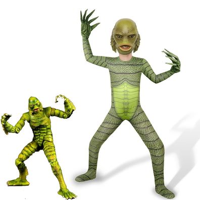 AC Creature from the Black Lagoon Gill-man Cosplay Jumpsuit Kinder Halloween Onesie