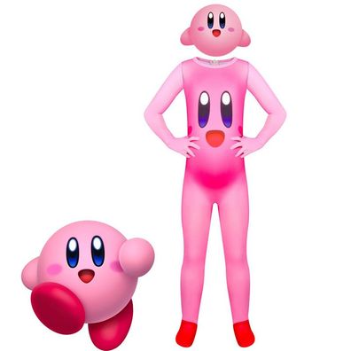 Kawaii Kirby Cosplay Jumpsuit Kinder Halloween Onesie Cartoon Party Bodysuit für Fans