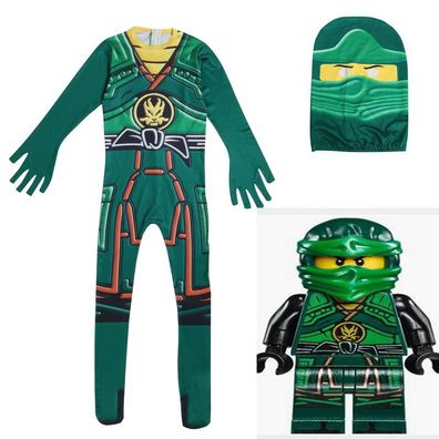 AC Lego Ninjago Lloyd Kai Smith Cosplay Jumpsuit Kinder Halloween Onesie Bodysuit Set
