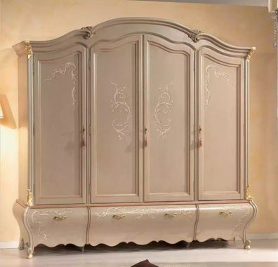 Großer Klassischer Viertüriger Kleiderschrank Luxus Massivholz Möbel