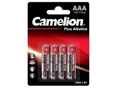 Micro-Batterie Camelion Plus Alkaline 1,5 V, Typ AAA/ LR03, 4er-Blister