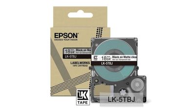 Epson Matte Tape - Transparent matt / Schrift Schwarz 18 mm