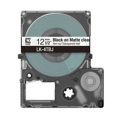 Epson Matte Tape - Transparent matt / Schrift Schwarz 12 mm