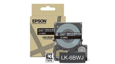 Epson Matte Tape - Schwarz matt / Schrift Weiß 24 mm