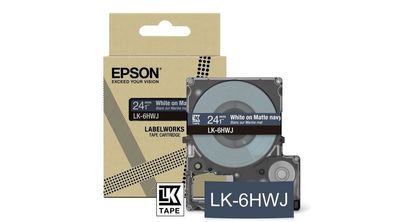 Epson Matte Tape - Navy matt / Schrift Weiß 24 mm