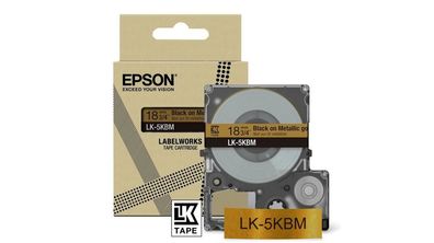 Epson Gift Tape - Silber metallic / Schrift Schwarz 18 mm