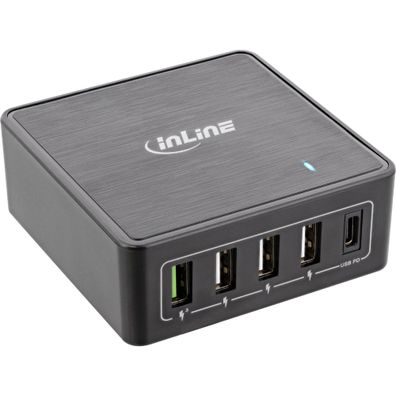 InLine® Power Delivery + Quick Charge 3.0 USB Netzteil, Ladegerät, 4x USB A + US