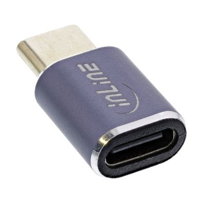 InLine® USB4 Adapter, USB Typ-C Stecker/ Buchse, Aluminium, grau