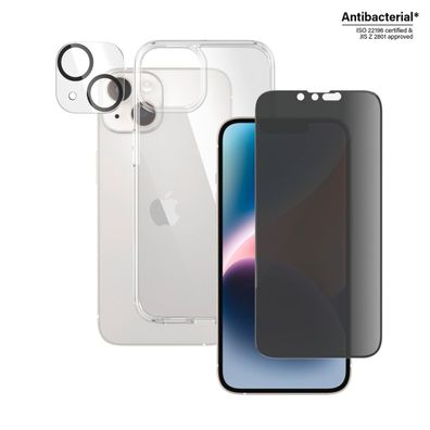 PanzerGlass f. iPhone 14, Bundle Privacy Glass + Case