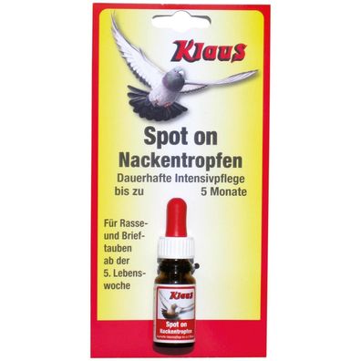 Klaus Spot-On Nackentropfen 10 ml für Tauben und Geflügel