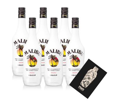 Malibu Kokosnusslikör 6er Set 0,7L (21% Vol) Caribbean Rum Coconut Liqueur- [En